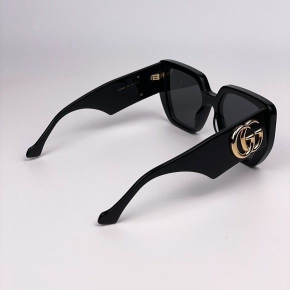 Gucci GG0956S 003 Sunglasses Black Gold Logo Women